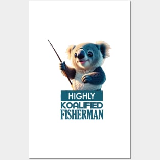 Just a Highly Koalified Fisherman Koala Posters and Art